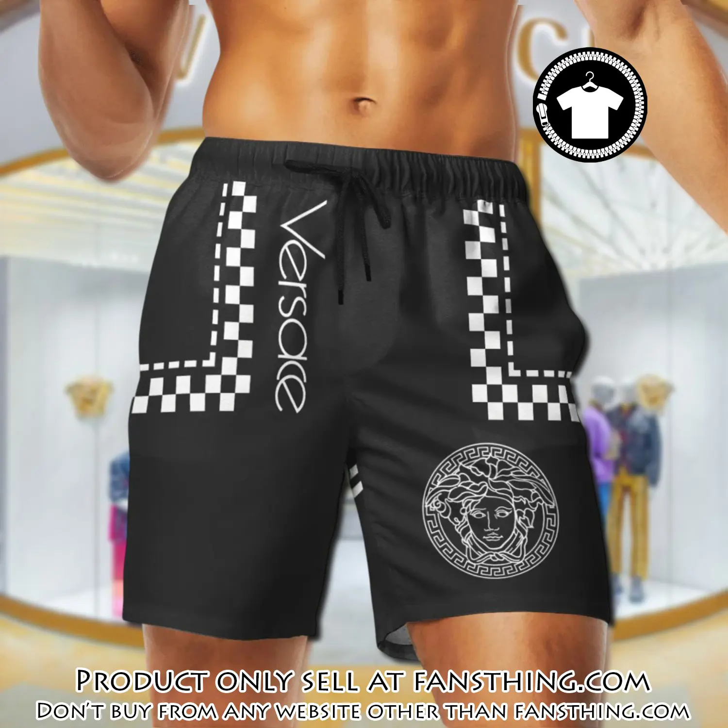 Versace medusa black white luxury brand premium fashion shorts for men fst5707461
